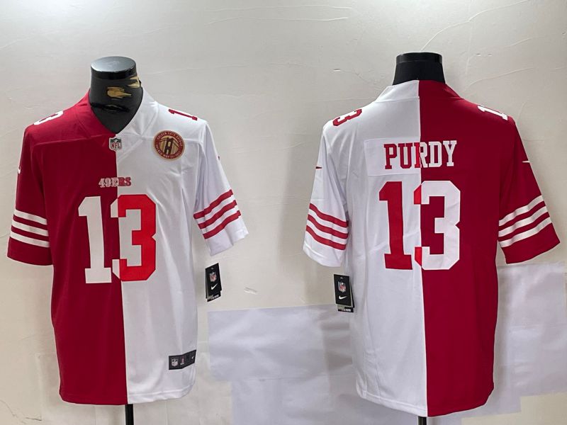 Men San Francisco 49ers #13 Purdy Red White Nike 2024 Limited NFL Jersey style 10082->san francisco 49ers->NFL Jersey